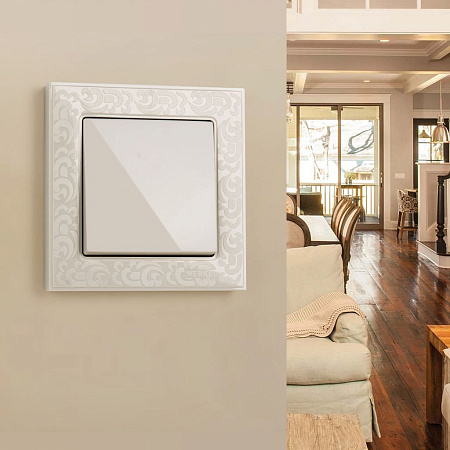 Перекрестный переключатель одноклавишный слоновая кость Werkel W1113003 4690389155581 a051476