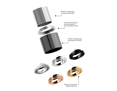 Насадка передняя поворотная для корпуса светильника Ambrella Light DIY Spot N7002 Насадка передняя поворотная для корпуса светильника Ambrella Light DIY Spot N7002