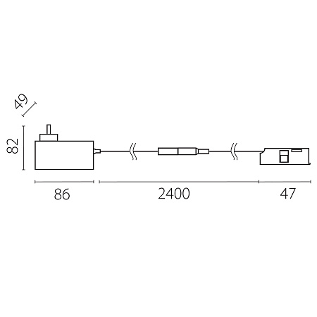 Блок питания 24V с подводом питания (506005+506197) 48W Lightstar Linea LP48W506197