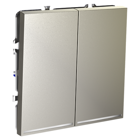 Выключатель встраиваемый VOLTUM S70 двухклавишный с подсветкой (шелк) VLS020204 Выключатель встраиваемый VOLTUM S70 двухклавишный с подсветкой (шелк) VLS020204