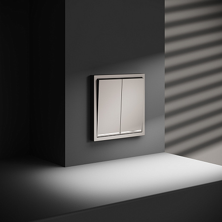 Выключатель встраиваемый VOLTUM S70 двухклавишный с подсветкой (кашемир) VLS020203 Выключатель встраиваемый VOLTUM S70 двухклавишный с подсветкой (кашемир) VLS020203