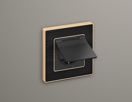 Лицевая панель для электрической розетки с заземлением со шторками и крышкой IP44 QUANT Ambrella Volt ALFA AP9080 Лицевая панель для электрической розетки с заземлением со шторками и крышкой IP44 QUANT Ambrella Volt ALFA AP9080