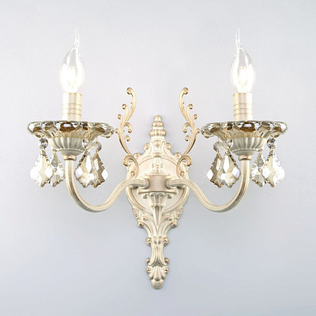 Бра Eurosvet Elisha 3281/2 белый с золотом/тонированный хрусталь Strotskis 00000065240 Бра Eurosvet Elisha 3281/2 белый с золотом/тонированный хрусталь Strotskis 00000065240