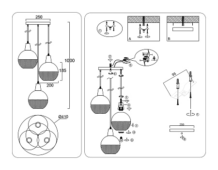Светильник подвесной Ambrella light TR8503 Светильник подвесной Ambrella light TR8503