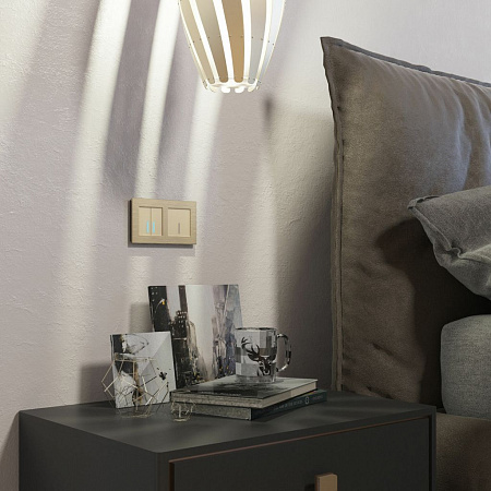 Сенсорный выключатель двухклавишный с подсветкой 1000 Вт Werkel W4520011 a057683 Сенсорный выключатель двухклавишный с подсветкой 1000 Вт Werkel W4520011 a057683