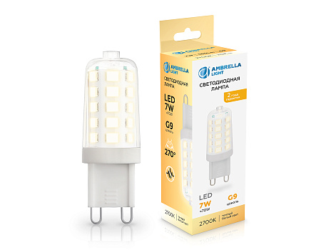 Лампа светодиодная G9 7W 2700K Ambrella light 100703 Лампа светодиодная G9 7W 2700K Ambrella light 100703