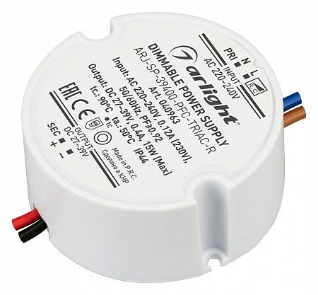 Блок питания TRIAC 15Вт 27-39В IP44 Arlight ARJ 040963 Блок питания TRIAC 15Вт 27-39В IP44 Arlight ARJ 040963