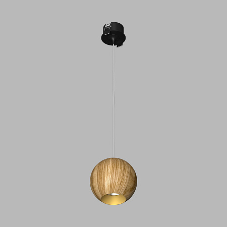 Светильник подвесной светодиодный Ledron SPACE-R130-Basic-Wooden-Black-Gold