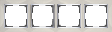 Рамка на 4 поста слоновая кость/хром Werkel Snabb W0041903 4690389160912 a051652 Рамка на 4 поста слоновая кость/хром Werkel Snabb W0041903 4690389160912 a051652