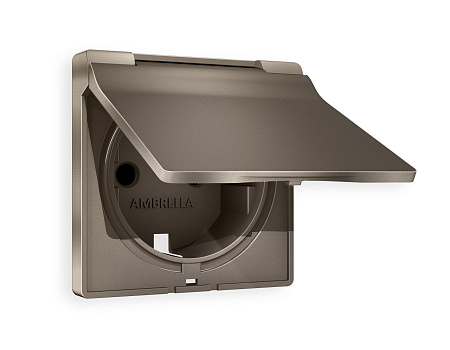 Лицевая панель для электрической розетки с заземлением со шторками и крышкой IP44 QUANT Ambrella Volt ALFA AP6380 Лицевая панель для электрической розетки с заземлением со шторками и крышкой IP44 QUANT Ambrella Volt ALFA AP6380