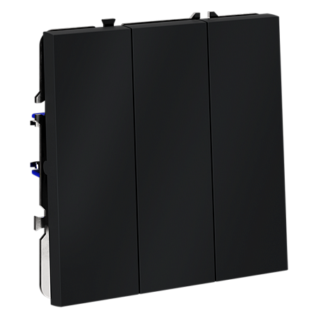 Выключатель встраиваемый VOLTUM S70 трехклавишный (графит) VLS030107 Выключатель встраиваемый VOLTUM S70 трехклавишный (графит) VLS030107