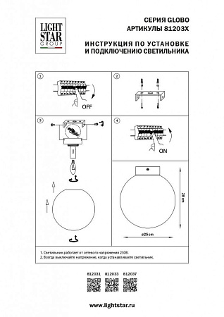 Потолочный светильник Lightstar Globo 812033