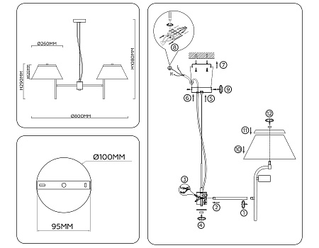 Люстра подвесная Ambrella light High light LH72471