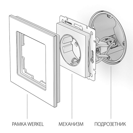Розетка с заземлением, безвинтовой зажим черный матовый Werkel W1171308 4690389156908 a051618