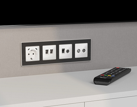 Лицевая панель ALFA для компьютерной/телефонной + TV розетки Ambrella Volt ALFA AP1125 Лицевая панель ALFA для компьютерной/телефонной + TV розетки Ambrella Volt ALFA AP1125