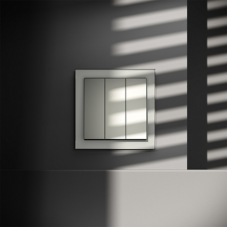 Выключатель встраиваемый VOLTUM S70 трехклавишный (сталь) VLS030105 Выключатель встраиваемый VOLTUM S70 трехклавишный (сталь) VLS030105