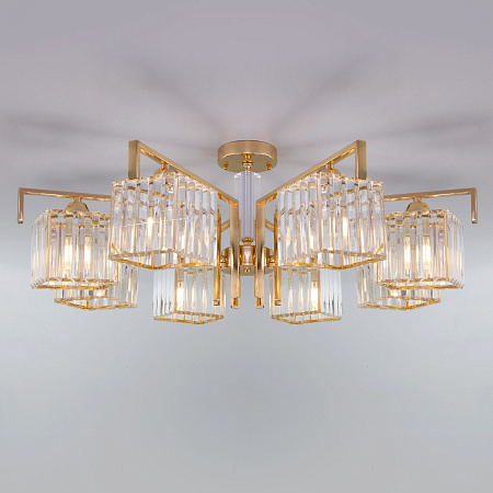 Люстра потолочная хрустальная  Eurosvet April 10126/8 золотой (a054450)