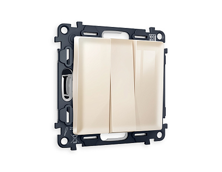 Комплект механизма 3-клавишного выключателя Ambrella Volt ALFA MA305010 Комплект механизма 3-клавишного выключателя Ambrella Volt ALFA MA305010