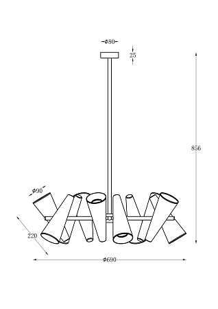 Люстра на штанге Maytoni Giro MOD095PL-10BS Люстра на штанге Maytoni Giro MOD095PL-10BS