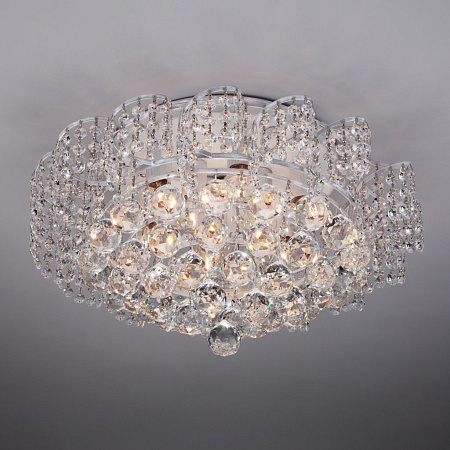 Хрустальная люстра Eurosvet Charm 16017/9 белый с серебром Strotskis 00000078616 Хрустальная люстра Eurosvet Charm 16017/9 белый с серебром Strotskis 00000078616