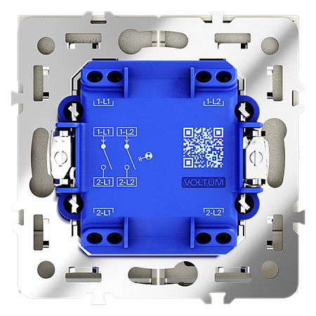 Выключатель встраиваемый VOLTUM S70 двухклавишный с подсветкой (сталь) VLS020205 Выключатель встраиваемый VOLTUM S70 двухклавишный с подсветкой (сталь) VLS020205