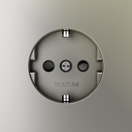Розетка встраиваемая VOLTUM S70 с заземлением и защитными шторками, (шелк) VLS040204