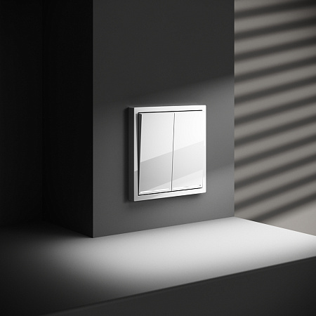 Выключатель встраиваемый VOLTUM S70 двухклавишный с подсветкой (белый глянцевый) VLS020201 Выключатель встраиваемый VOLTUM S70 двухклавишный с подсветкой (белый глянцевый) VLS020201