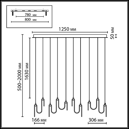 Светильник подвесной светодиодный Odeon Light FLOW 5105/52L