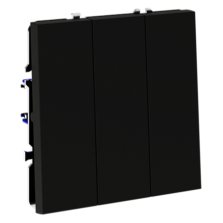 Выключатель встраиваемый VOLTUM S70 трехклавишный (черный матовый) VLS030108 Выключатель встраиваемый VOLTUM S70 трехклавишный (черный матовый) VLS030108