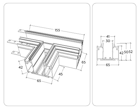 Коннектор T-образный для шинопровода в натяжной потолок Ambrella light GL1048 Коннектор T-образный для шинопровода в натяжной потолок Ambrella light GL1048