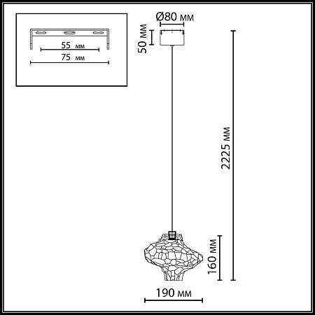 Светильник подвесной светодиодный Odeon Light ORDI 5108/3L