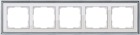 Рамка на 5 постов хром/белая Werkel Palacio W0051331 4690389159329 a051199 Рамка на 5 постов хром/белая Werkel Palacio W0051331 4690389159329 a051199