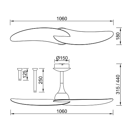 Люстра с вентилятором светодиодная Mantra IPANEMA 9038