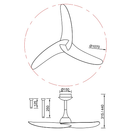 Люстра с вентилятором светодиодная Mantra IPANEMA 9042