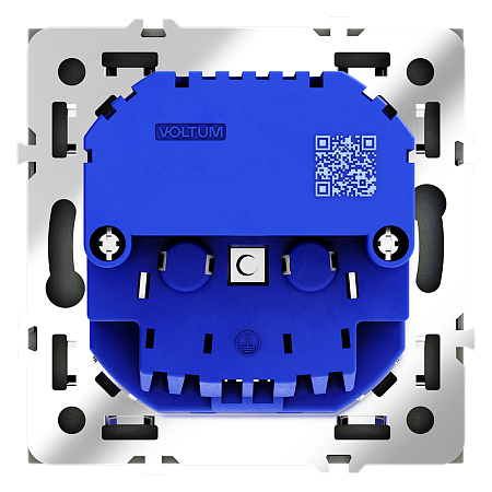 Розетка встраиваемая VOLTUM S70 с заземлением и защитными шторками, с USB, A+С, (черный матовый) VLS040508