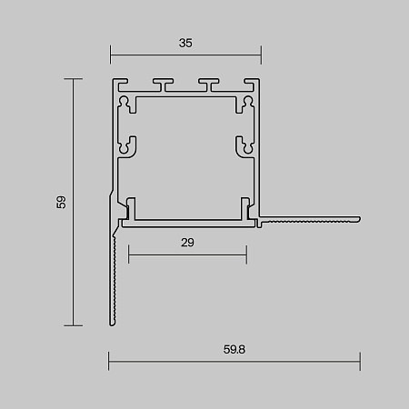 Алюминиевый профиль встраиваемый скрытого монтажа Maytoni ALM-5959-S-2M 636014 Алюминиевый профиль встраиваемый скрытого монтажа Maytoni ALM-5959-S-2M 636014