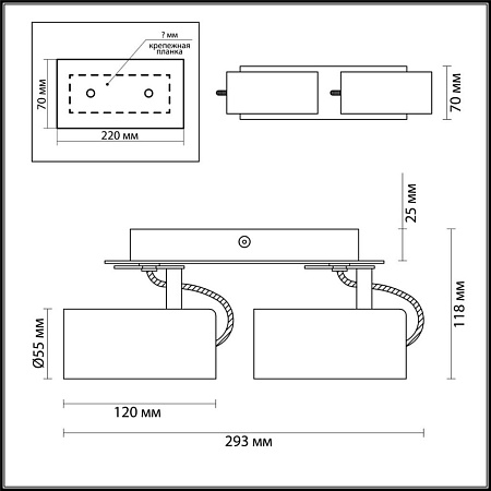 Накладной спот Odeon Light Kiko 3876/2C