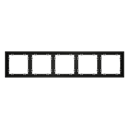 Рамка пластиковая VOLTUM S70 на 5 постов, (черный матовый) VLS100508