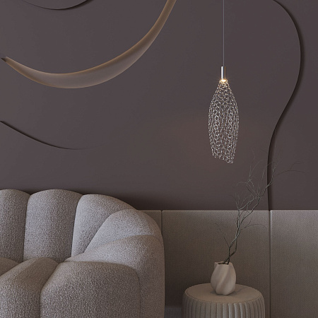 Светильник подвесной светодиодный Eurosvet Ruche 90352/1 хром a069062 Светильник подвесной светодиодный Eurosvet Ruche 90352/1 хром a069062