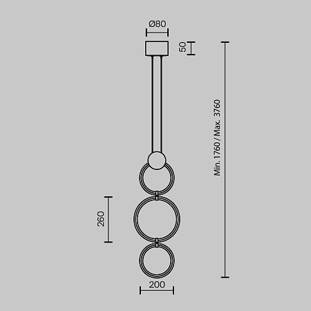 Люстра подвесная светодиодная Maytoni Link MOD357PL-L20BS3K
