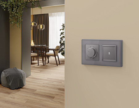 Комплект механизма терморегулятора с датчиком для теплого пола с подсветкой 16A-250V Ambrella Volt Alfa MA505710 Комплект механизма терморегулятора с датчиком для теплого пола с подсветкой 16A-250V Ambrella Volt Alfa MA505710