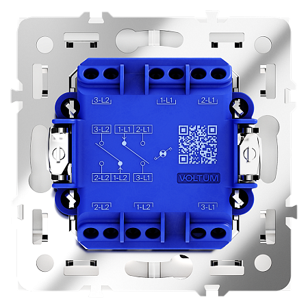 Проходной переключатель встраиваемый VOLTUM S70 двухклавишный с подсветкой (белый матовый) VLS020402 Проходной переключатель встраиваемый VOLTUM S70 двухклавишный с подсветкой (белый матовый) VLS020402