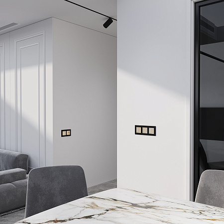 Сенсорный выключатель двухклавишный с подсветкой Werkel шампань W4522011 Сенсорный выключатель двухклавишный с подсветкой Werkel шампань W4522011