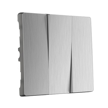 Набор клавиш для выключателя трехклавишного cеребряный рифленый Werkel W1139009 4690389159640 a051353 Набор клавиш для выключателя трехклавишного cеребряный рифленый Werkel W1139009 4690389159640 a051353