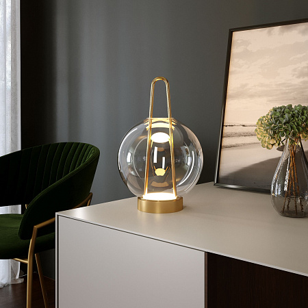 Настольная лампа светодиодная Eurosvet Frasco 80507/1 латунь a069347 Настольная лампа светодиодная Eurosvet Frasco 80507/1 латунь a069347