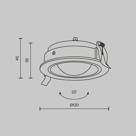 Встраиваемый светильник светодиодный Maytoni Lens DL105-12W4K-B