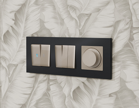 Комплект механизма 3-клавишного выключателя Ambrella Volt ALFA MA365010 Комплект механизма 3-клавишного выключателя Ambrella Volt ALFA MA365010