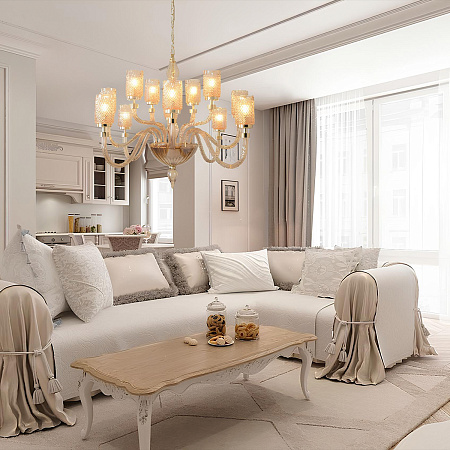 Люстра подвесная Crystal Lux SILVESTRO SP12 AMBER Люстра подвесная Crystal Lux SILVESTRO SP12 AMBER