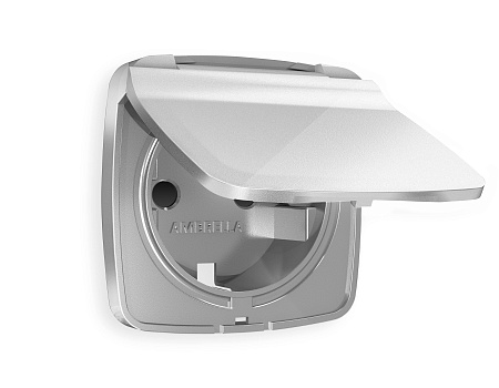 Лицевая панель для электрической розетки с заземлением со шторками и крышкой IP44 Ambrella Volt OMEGA OP4080 Лицевая панель для электрической розетки с заземлением со шторками и крышкой IP44 Ambrella Volt OMEGA OP4080