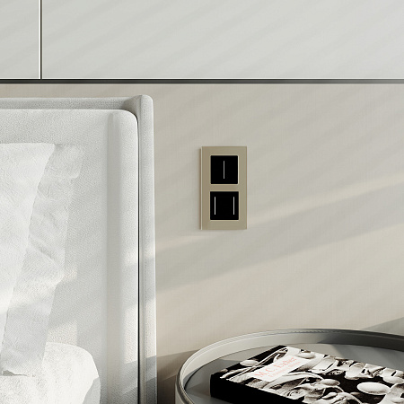 Сенсорный выключатель двухклавишный с подсветкой Werkel черный W4522008 Сенсорный выключатель двухклавишный с подсветкой Werkel черный W4522008